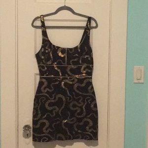 Ecoté Black and Gold Snake Dress